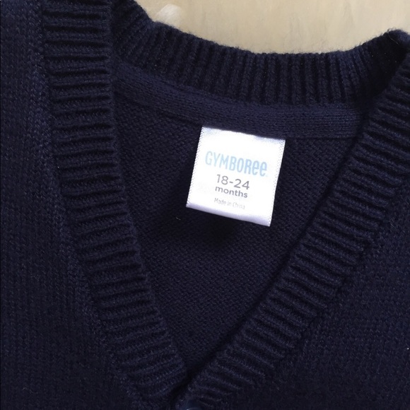 Gymboree Navy Blue Button Down Sweater Vest - Picture 4 of 5